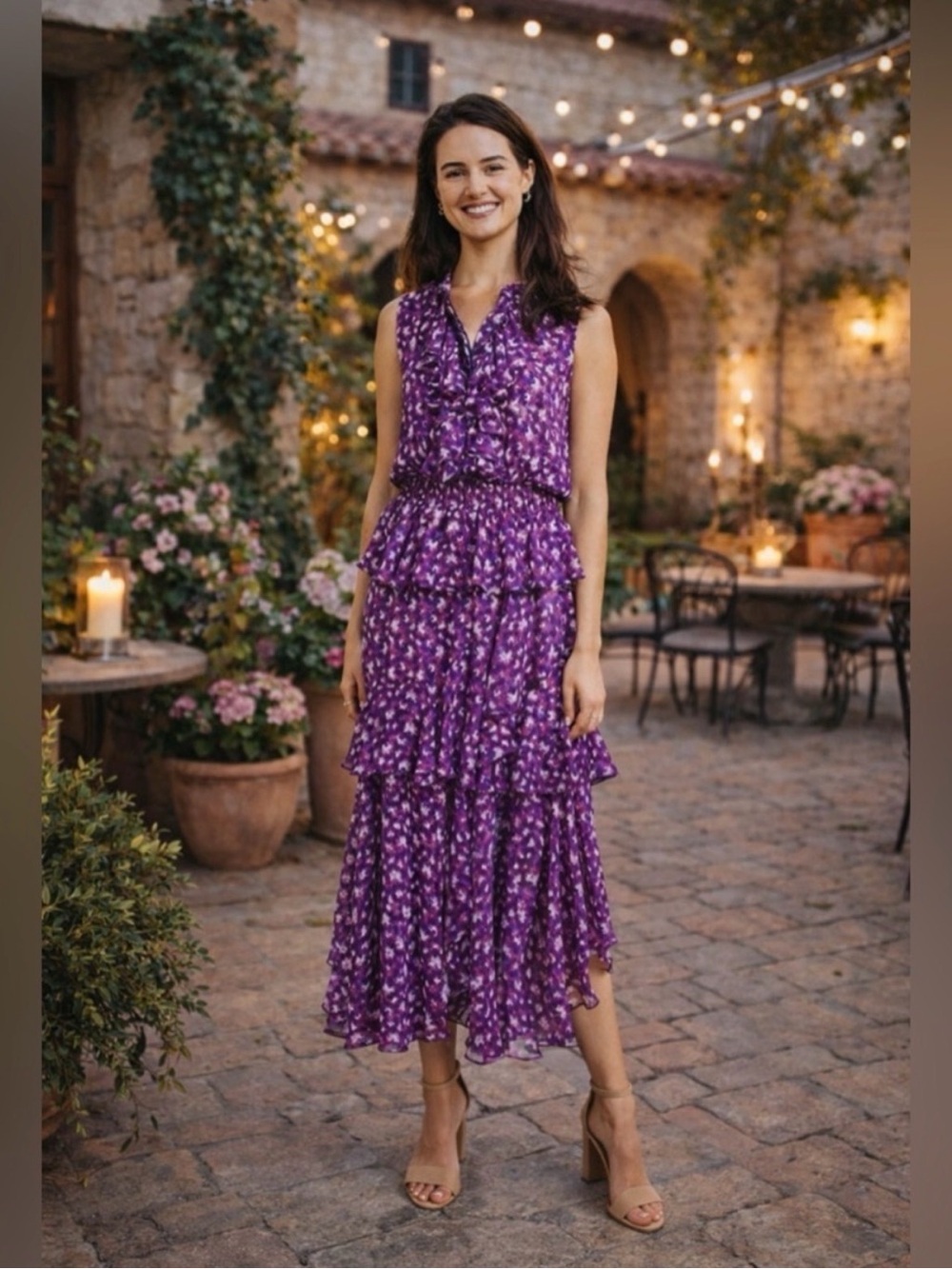 Misa Los Angeles Purple IIona Midi Dress